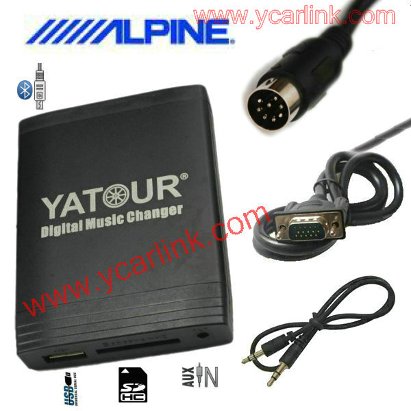 Yatour USB SD AUX MP3 Adapter für alle Alpine Radios mit M-Bus Wechslersteuerung