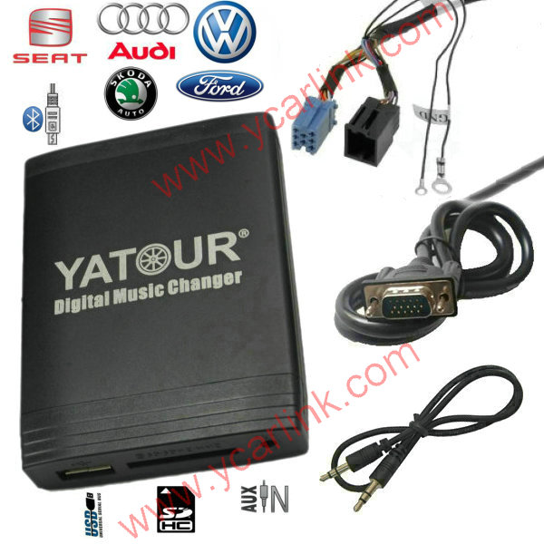 Bluetooth Car Adapter USB Changer Handsfree Car Kit For 8 Pin VW Audi Skoda Seat 