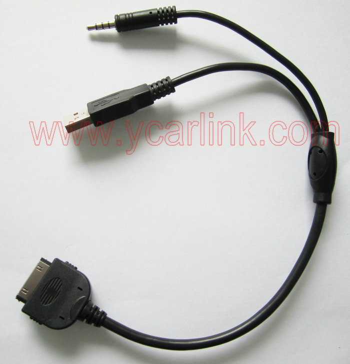 Bmw aux usb y-cable y-adapter for iphone ipod #2