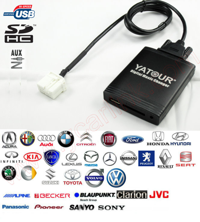 matchmaker accelerator microscopic Yatour Hyundai Kia MP3 Digital USB SD AUX adapter Bluetooth interface  changer audio emulator