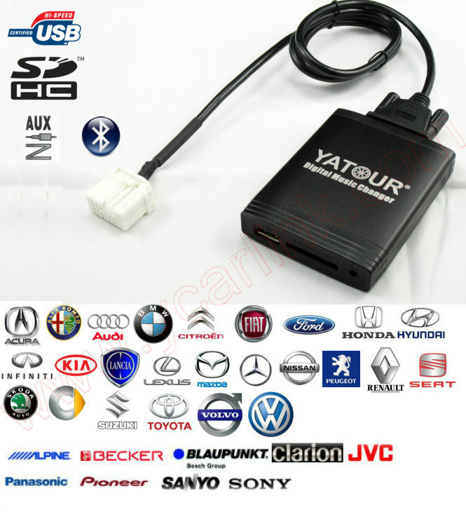 Yatour Fiat Lancia Alfa Romeo Maserati Blaupunkt-Digital Mp3 Usb Sd Aux Bluetooth Adapter Cd Interface